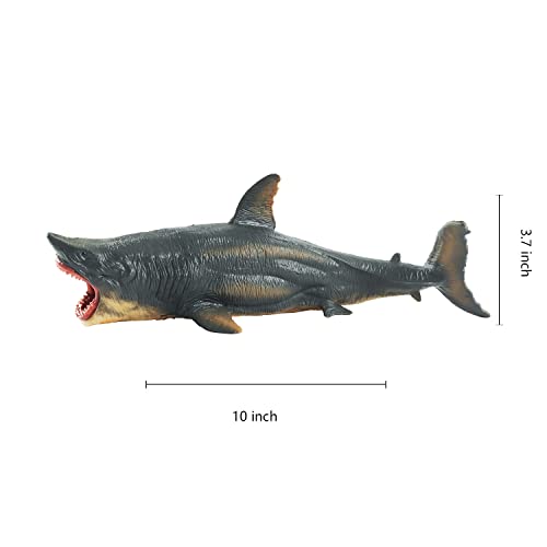 2 Pcs Shark Figurines Realistic Megalodon Shark Tiger Shark Figures Fish Animal Model For Cake Topper Birthday Gifts Party Favor #TOP2