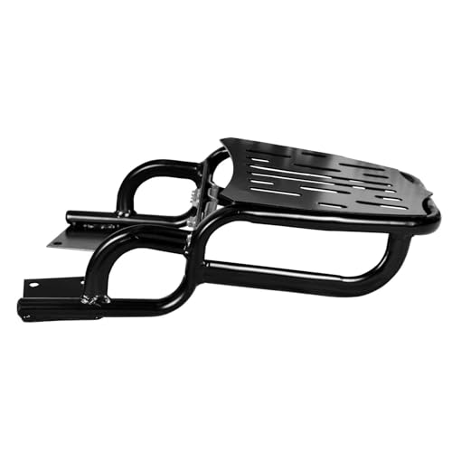 Image of Mv Metal Harley Style Adjustable Cushion Backrest with Carrier, Pillion Support Compatible for Bike Enfield Hunter 350 - Black
