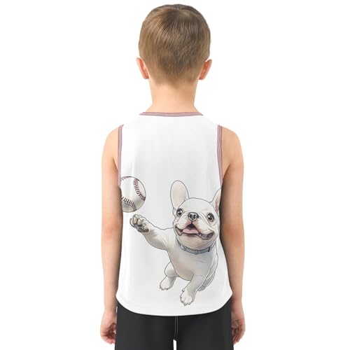 Boys' Tank Top Shirt Cute Dog with Baseball Sleeveless T-Shirts3
