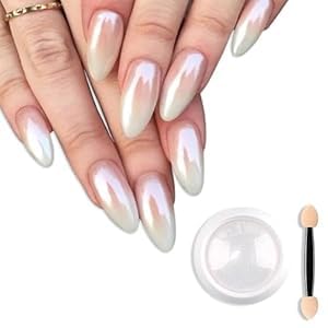 Bolt Bee White Pearl Chrome Nail Powder with Tool | Holographic Metallic Aurora Glitter, Ice Transparent Effect for Gel Polish, Long-Lasting & Reflective Nail Art Powder for Manicure,Salon & DIY Nail Decoration-image-44
