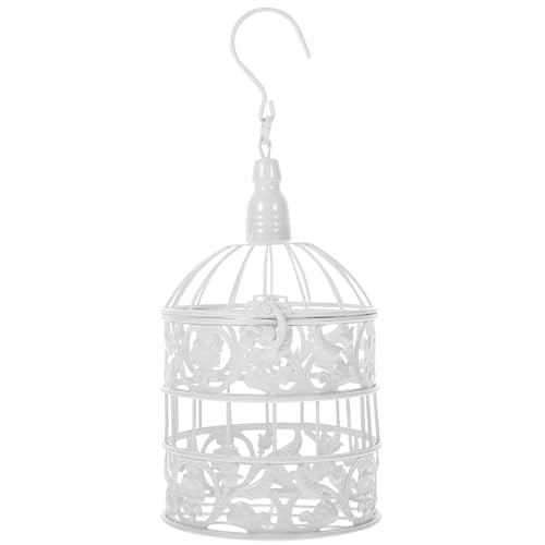 Warmhm Jaula Decorativa Vintage de Hierro 14X14X32 CM para Decoración de Fiesta y Mesa, Accesorio Artesanal para Bodas y Hogar