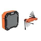 Klein Tools AEPJS3 Bluetooth Jobsite Speaker with Magnet and Hook, 20-Hr Run Time & 70550 Hex Wrench Key Set, 11 SAE Sizes, Heavy Duty Folding Allen Wrench Tool