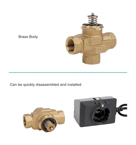 Válvula de tres vías VC6013 motorizada en latón de 1/2" para solucionar saltos de temperatura a 220V 4