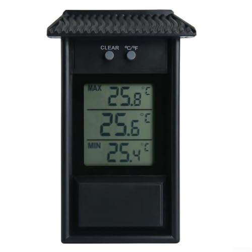 Digitales Präzisions-Thermometer, geeignet für Häuser, Gärten und Gewächshäuser, zuverlässiges Wettermesswerkzeug (schwarz) Digitales Präzisions-Thermometer, geeignet für Häuser, Gärten und Gewächshäuser, zuverlässiges Wettermesswerkzeug (schwarz)