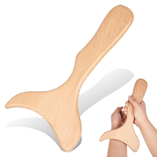 Großes Gua Sha Massagegerät, Lymphdrainage Massagegerät aus Holz, Rücken, Nacken, Beine, Gua Sha Stein Ganzkörper Guasha Cellulite Massage für Körperformung, Gesundheit, Haushaltspflege,