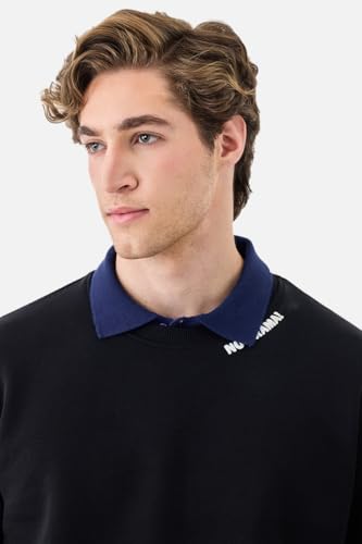 Image of SNITCH Men's Sweater | No Drama Graphic Print Trendy Pullover with Crew Neck & Long Sleeves | Cotton Blend Relaxed Fit Casual Winter Wear Top for Men