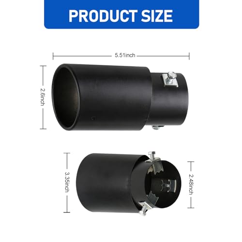 Jawmoy JA90 1 Pc Car Universal Straight Exhaust Tip thumb #1