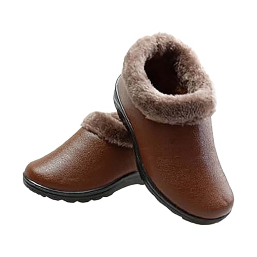 Genérico Botas Borreguito Mujer Botas Senderismo Mujer Women's Snow Boots Fashion Casual Sneakers Breathable Flat Casual Shoes Winter Padded Warm Women's Boots Botas Cómodas Mujer Invierno (Brown, 40)