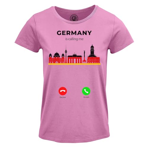 T-shirt femme col rond Germany is Calling Me top graphique coton motif Berlin architecture