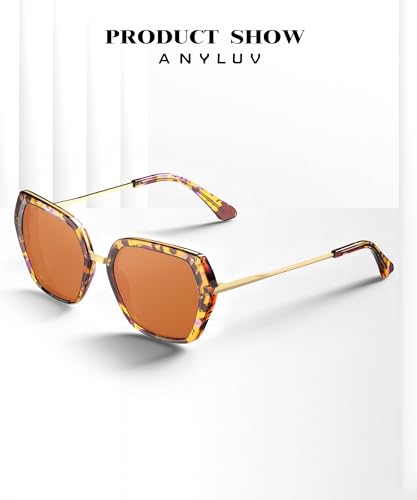 Image of ANYLUV Womens Sunglasses Polarized Sunglasses for Women, Trendy Woman Polarized Ultraviolet Protection Travel