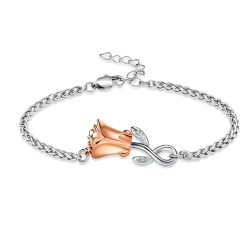 Bijou souvenir de crémation bracelet d'urne fleur de rose un cadeau commémoratif unique