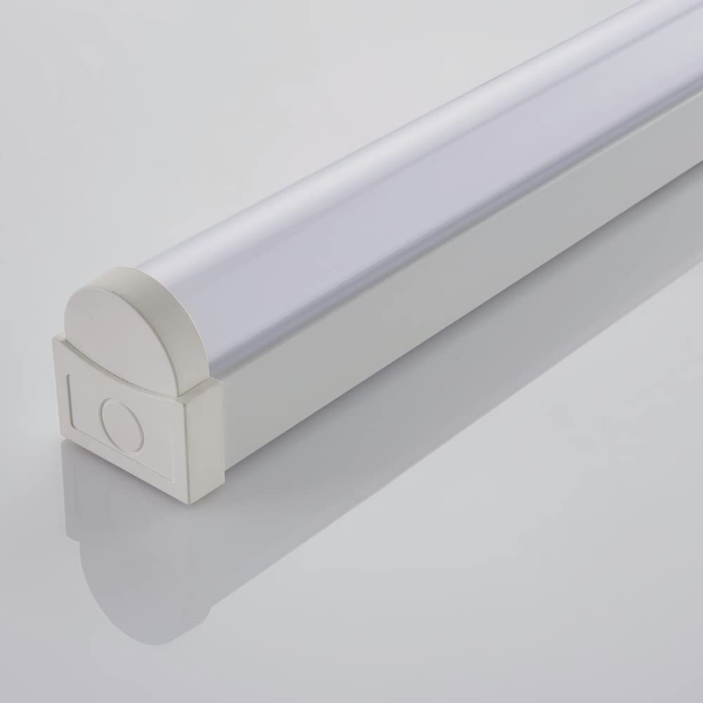 Ledbrite White Linear Light Batten Fitting Led 4Ft 20W Cct Colour Changeable 3000K + 4000K + 6000K 2500Lms