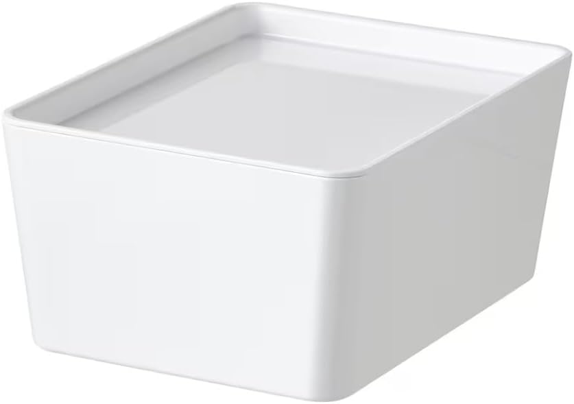 Kuggis Small Box with Plastic Lid 13 x 18 x 8 cm White