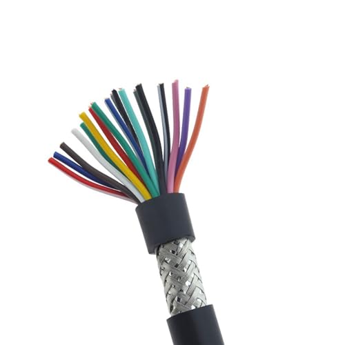 Cable Flexible Signal Wiring Shielded Cable, 20AWG 0.5mm2 Anti-Interference Control Line, 2/3/4/5/6/8 Cores Multi-core Wire Extension Connector (Size : 24 Cores 3 Meters)
