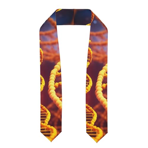 LIXLZH DNA Chain - Chal de graduación con impresión fotográfica para estudiantes, unisex, para adultos, liso, para graduación, aplanado, talla única, Aplanado, talla única
