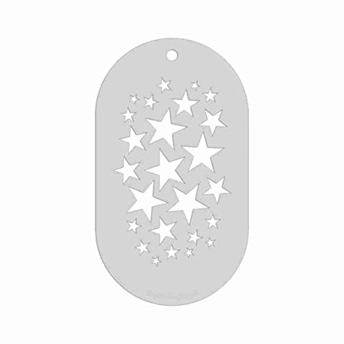 Stencil- Star Cluster, 2.5x1.5 Inch Image on 3.5x2 Border, Size 1