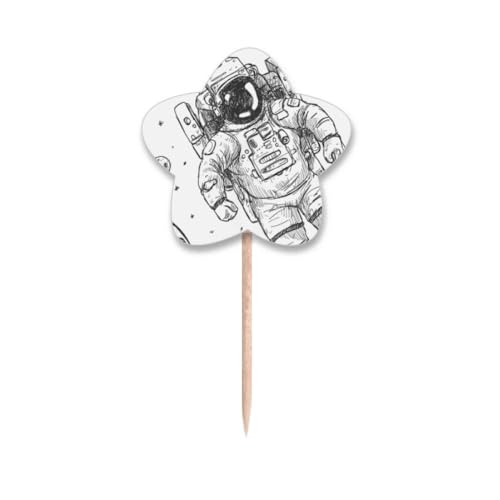 Drapeaux cure-dents astronaute espace pour décoration de buffet et anniversaire - 2