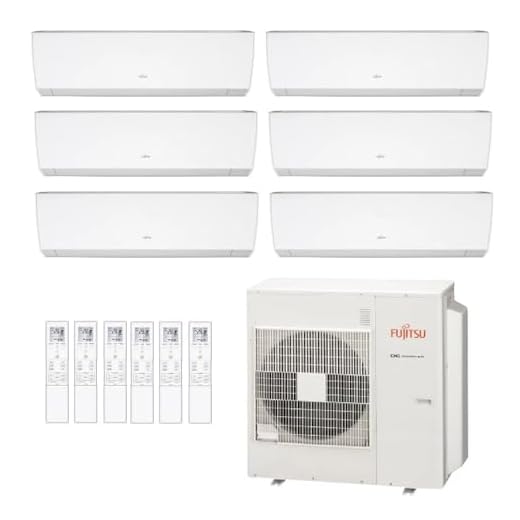 Ar-Condicionado Multi Split Inverter Fujitsu 45.000 (2x Evap HW 7.000 + 2x Evap HW 9.000 + 2x Evap HW 12.000) Quente/Frio 220V