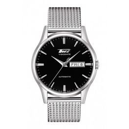 Image of Tissot Visodate Black Dial Stainless Steel Mesh Watch T0194301105100