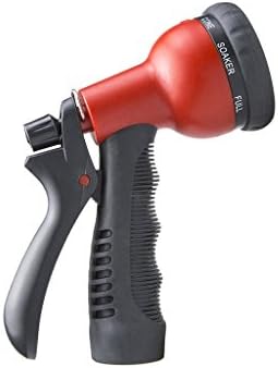 OROROW Garden Hose Nozzle Spray Nozzle Metal Water Nozzle Heavy Duty 8 Adjustable Watering Patterns Slip Resistant for Watering Plants Cleaning Car Wash and Showering Pets (Red)