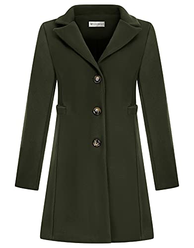 Zarlena Damen Mantel klassischer Female Trenchcoat 3 Knöpfe Made in Italy M Posy Green Cover