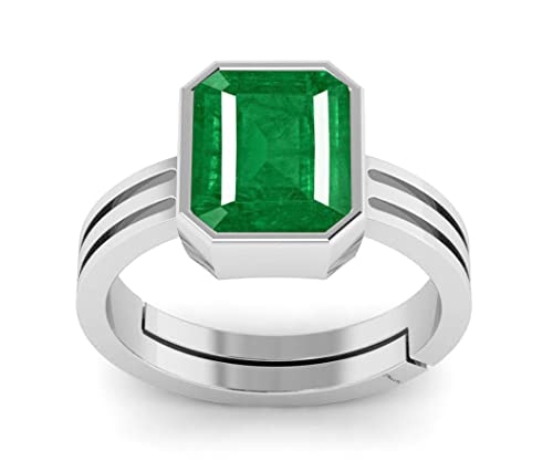 Bague émeraude astrologique pour équilibrer vos énergies | Anneau mixte réglable