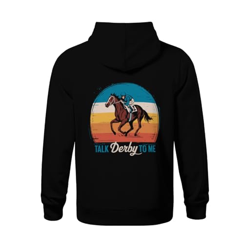 Kids Talk Derby to Me Retro Derby Time Horse Racing Boys Girls Lightweight Kangaroo Pocket Fleece Hoodies3