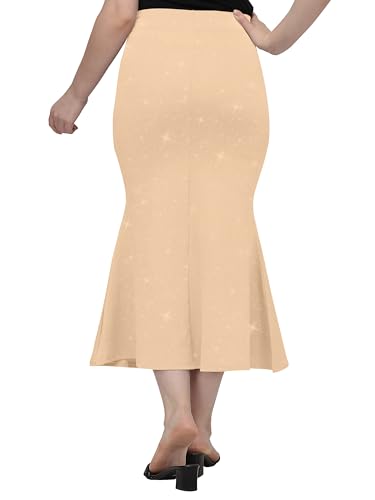 Image of Mehrang Stretchable Shimmer Saree Shapewear Petticoat for Women, Skirts for Women,Shape Wear Dress for Saree