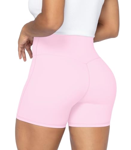 Image of Sunzel Crossover Biker Shorts for Women, No Front Seam V High Waist Yoga Workout Gym Shorts with Tummy Control | 4 Or 6-Inch Inseam, High Waisted, Tummy Control, Crossover Waist, Buttery Soft, No Front Seam, Squat Proof, Compression