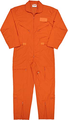 Army Universe US Air Force Military Style Flightsuit Work Coveralls Uniform Jumpsuit Overalls (Orange, Large)
