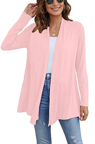 Image of Ladlop Women's Lightweight Open Front Cardigans Long Sleeve Casual Soft Drape Fall Cardigan