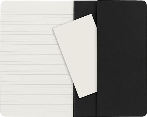Moleskine Cahier Journal, Soft Cover, Large (5" X 8.25") Ruled/Lined, Black, 80 Pages (Set Of 3) #TOP3