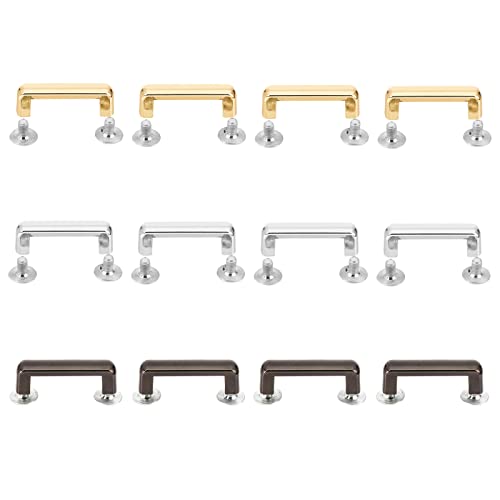 SUPERFINDINGS 12Juego 3colores Metal Bolsa Correa Conector Cierre Bolsa Suspensión Cierres Anclaje Puente Tornillos DIY Manualidades Cuero Fabricación Monederos Clip Suspensión Bolsa Aleación Zinc
