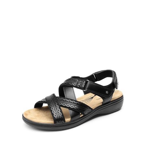 Image of DREAM PAIRS Women's Arch Support Sandals Comfortable Open Toe Dress Flats Walking Sandals For Summer