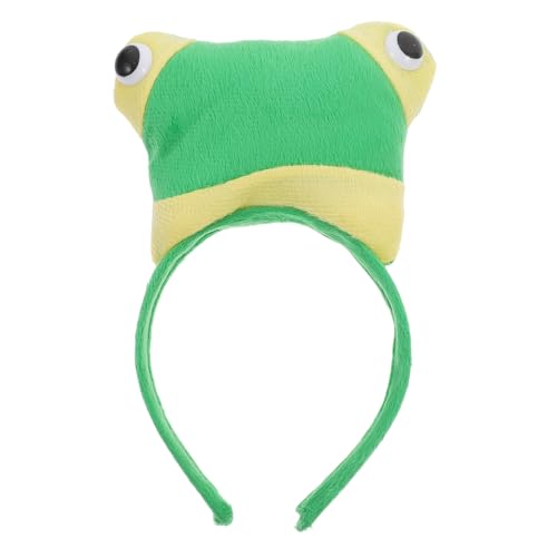 Parliky Diadema de Peluche con Cabeza de Rana para Cosplay y Fiesta Accesorio Unisex para Carnaval y Fotografía Cómoda y Duradera