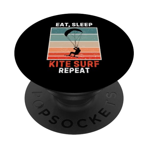 Retro Comer, Dormir Cometa Surf Repetir Vintage Grunge Kite Surf PopSockets PopGrip Intercambiable