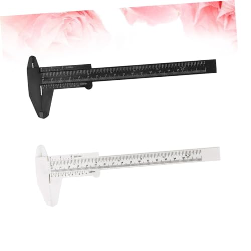 Beaupretty 6pcs Mini Plastic Precision Caliper Set, Portable Sliding Metric Measuring Gauge Ruler, White and Black 3pcs Each, Compact Precision Tool for Industrial and Scientific Use