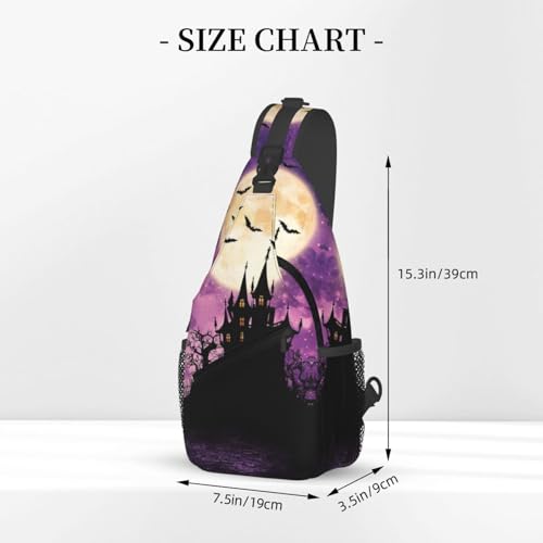 Halloween Bat Sling Bag Cute Pumpkin Crossbody Backpack Shoulder Chest Bags for Men Women Cycling Travel Walking3