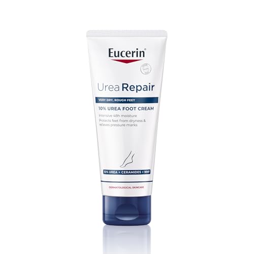 Eucerin UreaRepair Plus 10% Urea Foot Cream 100ml, Intensive Moisturising Foot Treatment for Dry, Cracked Feet and Heels, with Ceramide & Natural Moisturising Factors, Fast-Absorbing Moisturiser