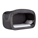 屋内と屋外のポップアップベッドテント、折りたたみ式ポータブル遮光プライバシーテントフレームカーテン、子供と大人用、花粉防止蚊帳、防災用 (ホワイト) (ブラック)