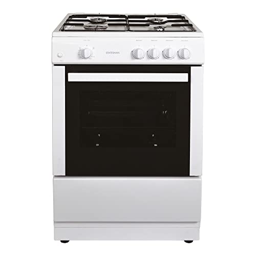 Statesman MAXI60GSF Single Cavity Gas Cooker, Integrated Grill, 60cm, White