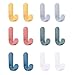 LONSVTTU 12 perchas adhesivas Ganchos Adhesivos,Ganchos Radiador Toallero de Plástico,para pared Colgadores de pared adhesivos Colgador toalla baño, cuadros, trapos de cocina, llaves
