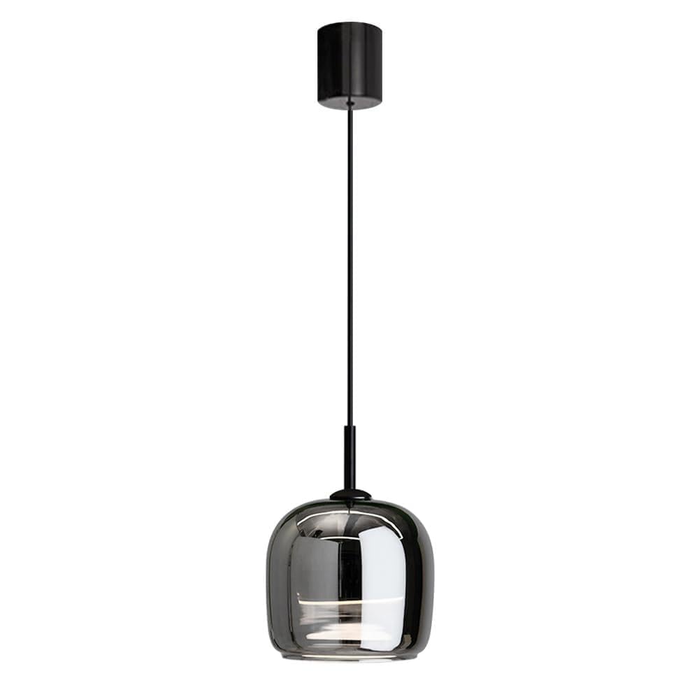 Lámparas de suspensión de vidrio gris ahumado y luces de techo colgantes LED 12W