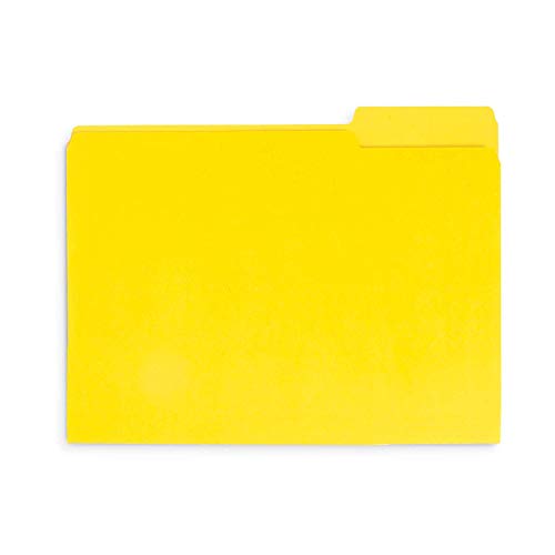 File Folder, 1/3 Cut Tab, Letter Size, Yellow, Great For Organizing And Easy File Storage, 100 Per Box #TOP1