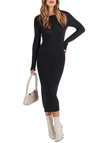 ANRABESS Womens Long Sleeve Sweater Dress 2025...