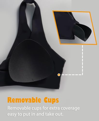 Sunzel Sunzfly Sports Bras for Women,V Neck Twist Front Padded Bra Scoop Back Tops for Yoga Workout Gym3