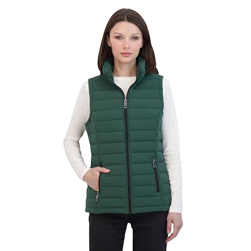 Image of Nautica Women's Stretch Puffer Vest - Water-resistant Transitional Outerwear Layer With Detachable Hood