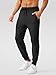 Aolesy Men's Joggers Sweatpants with Zipper Pockets Lightweight Stretch Gym Workout Pants for Running, Athletic Black