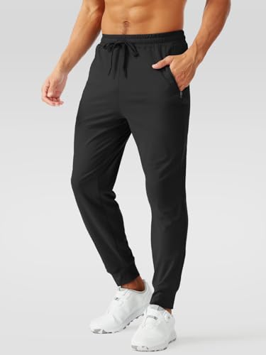 Aolesy Men's Joggers with Zip Pockets Lightweight Gym Athletic Pants Stretch Slim Track Sweatpants for Workout Running3