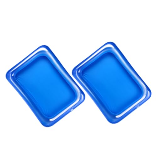 COHEALI Bandeja de Refrigeración Inflable para Piscina 60x44x6 Cm, 2 Unidades, Bandeja Flotante para Fiestas y Picnic, Enfriador de Hielo Portátil para Bebidas y Ensaladas